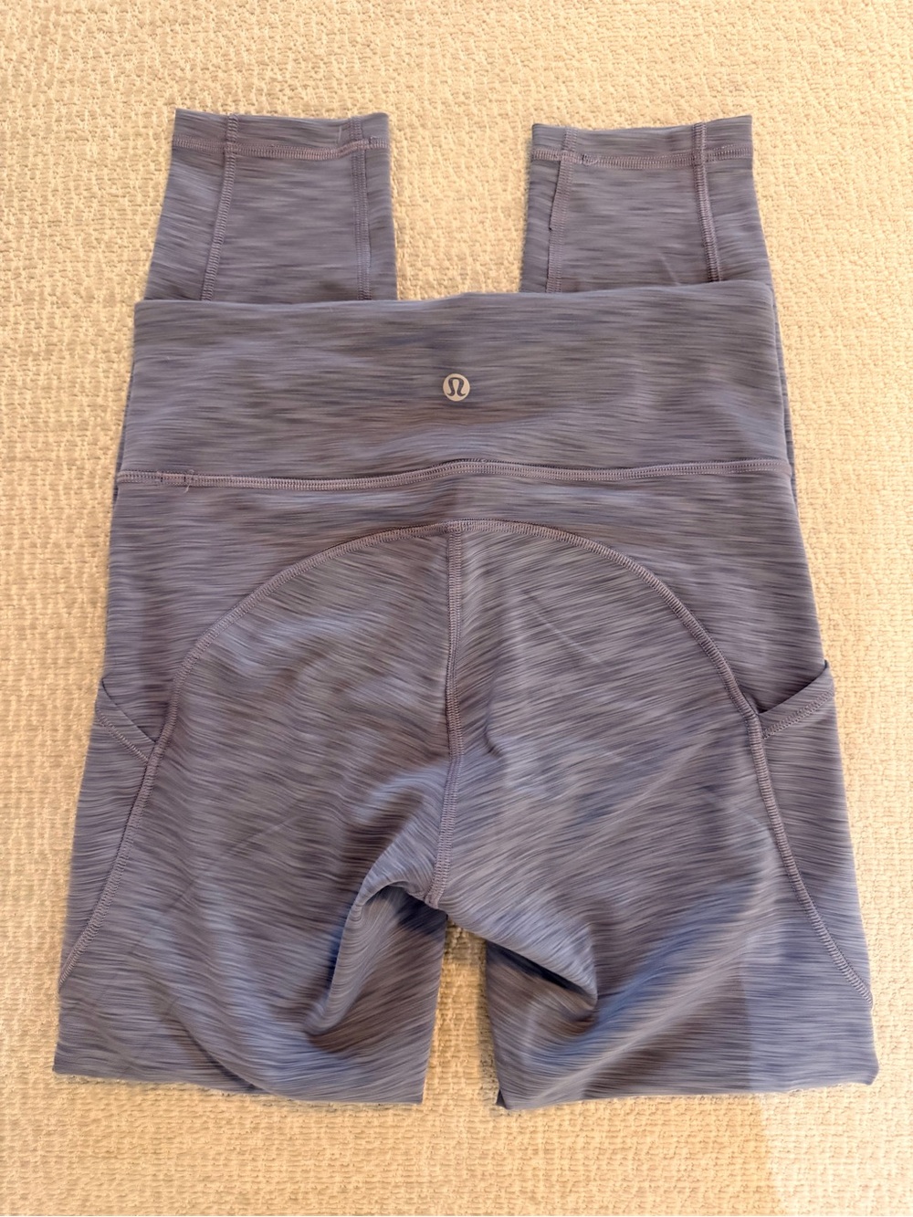 lululemon athletica Kids' Heathered Gray/Purple Leggings with Pockets